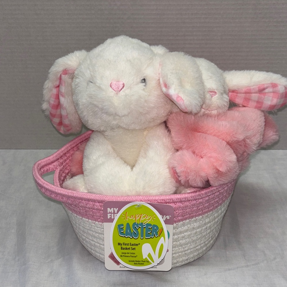 Pink and white my first Easter basket 3 piece set - Picture 2 of 6